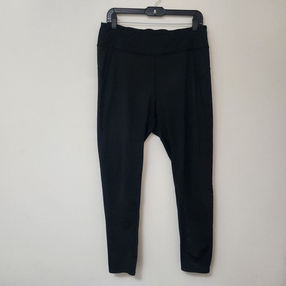 CLIMATE RIGHT Women's Black High Rise Leggings Size L